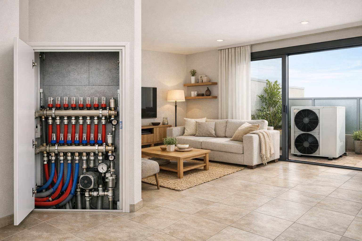 Suelo radiante con aerotermia: ventajas, temperatura ideal y errores comunes en la instalación